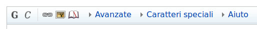 Wikitesto barra formattazione